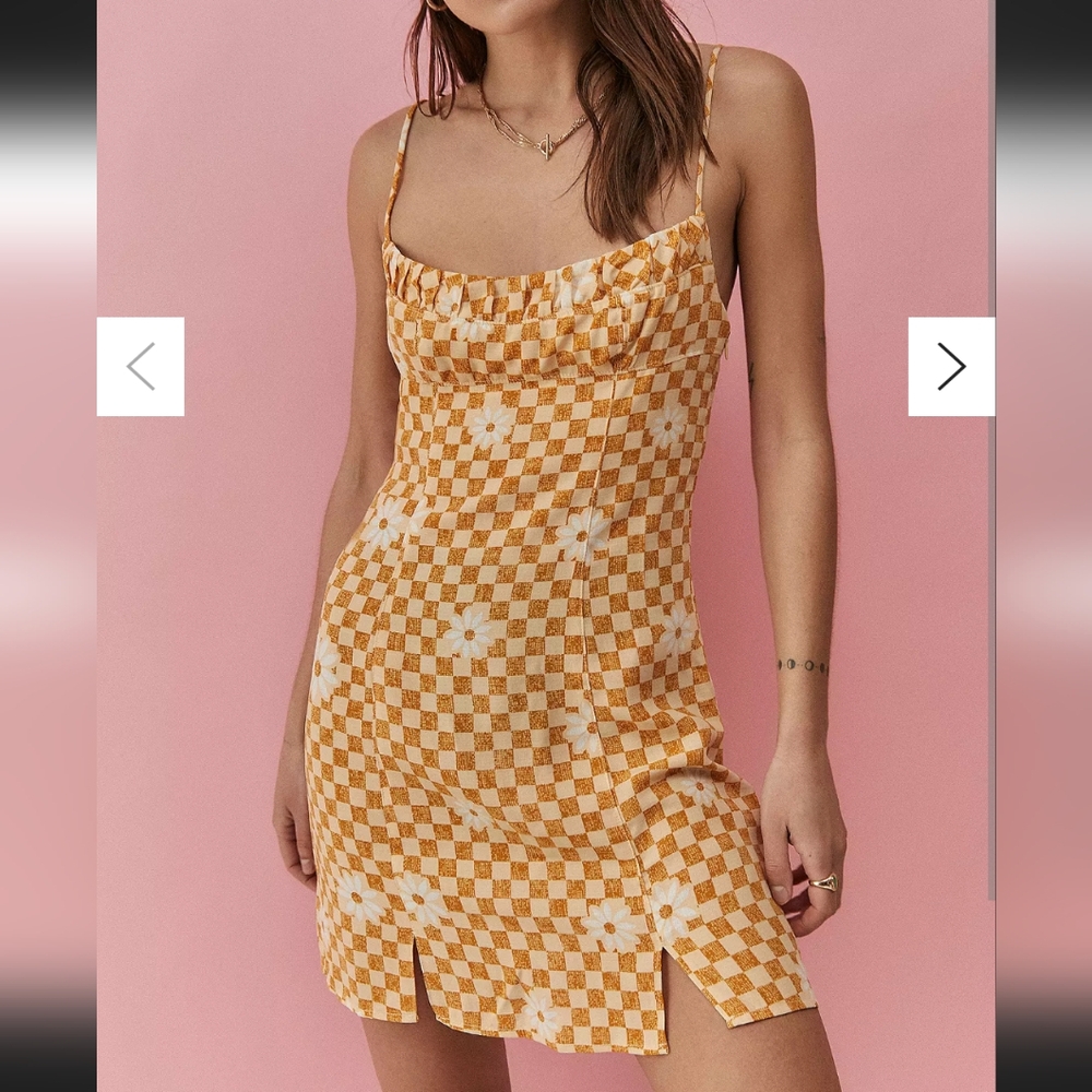 Urban Outfitters Lumi Daisy Y2K Check Print Dress